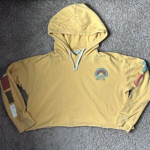 W O’Neill Yellow Graphic Logo First Name In The Water Cropped Hoodie Size S |D63